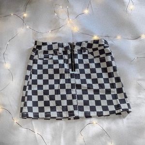 checkered mini-skirt